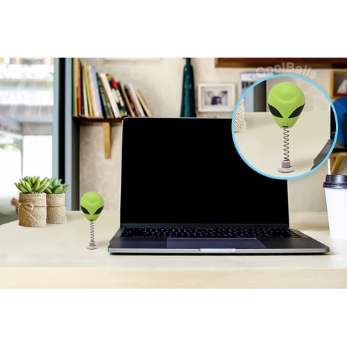 HappyBalls Green Alien Antenna Topper / Desktop Bobble Buddy